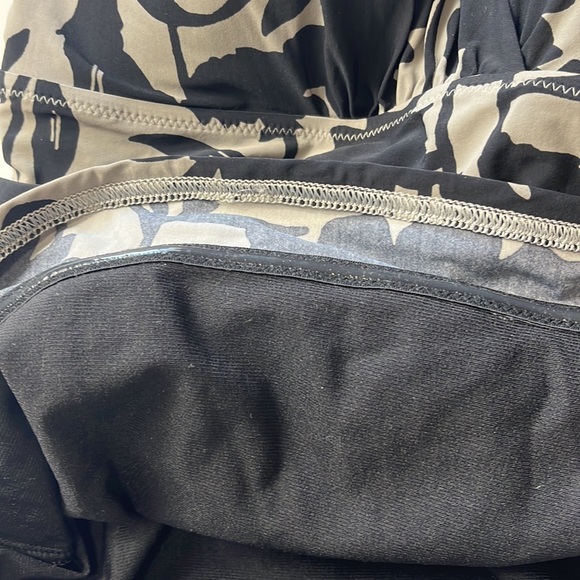 Lands' End Swim Tankini Top Women's 8 Black Gray Braided Strap Grip Strip Hem - Picture 10 of 11